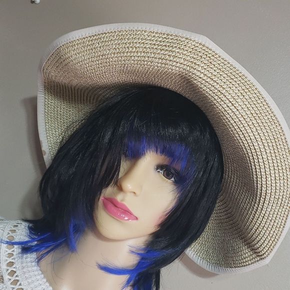 Sur la tete TOTO straw & polyester hat, sz OS - Picture 1 of 4